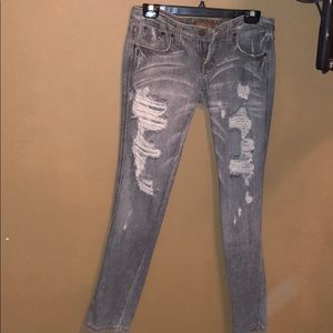 Gray ripped Frankie b jeans low rise